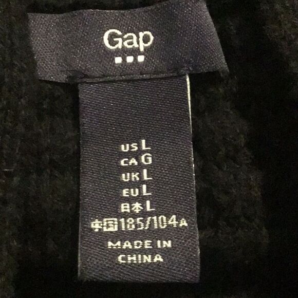 Gap Black Marled Colorblock Chunky Knit Pullover Collared Sweater - Picture 13 of 14